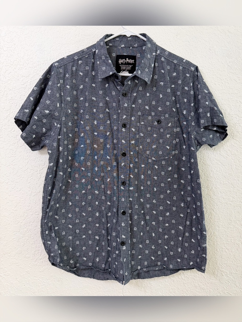 Harry Potter All Over Print Woven Shirt Size Large